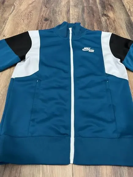 588812-393 NIKE AIR Time 2.0 JACKET Basketball Teal Turquoise Mockneck Mens S - Picture 2 of 9